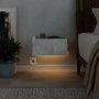 Hanah Home Mesita de Noche Onda LED Blanco y Roble